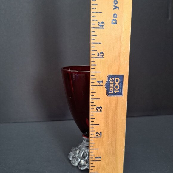 Anchor Hocking Ruby Red Boopie Glass 4.5" Wine Juice Goblet Berwick Vintage USA - Picture 5 of 6